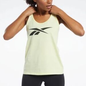 Reebok Women's Light Yellow Graphic Tank Top